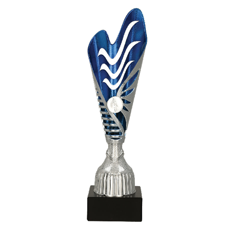 Cupa de plastic argintie cu albastru, 9261