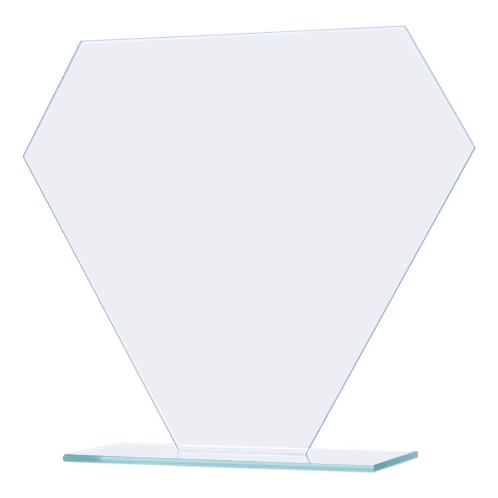 Trofeu din sticla cu inaltimea de 21 cm pe suport solid