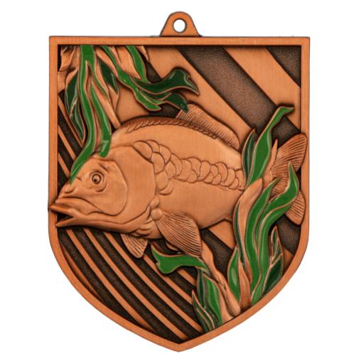 Medalie de metal, 8 cm, pescuit, MD8053