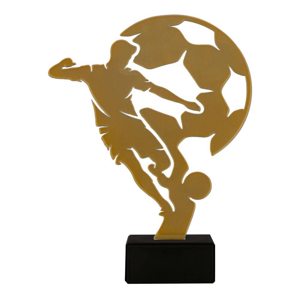 Trofeu de fotbal din metal pe baza de marmura de 24 cm