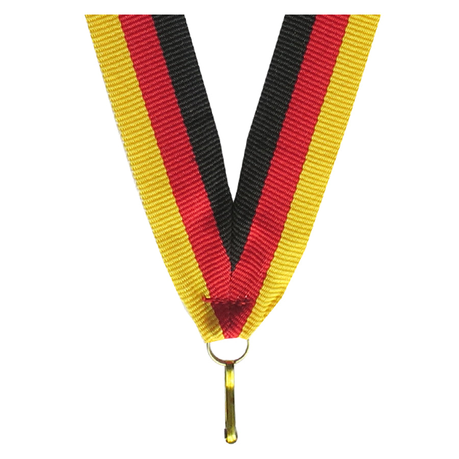 Snur medalie 11 mm, negru-rosu-galben, V8-BK/R/Y