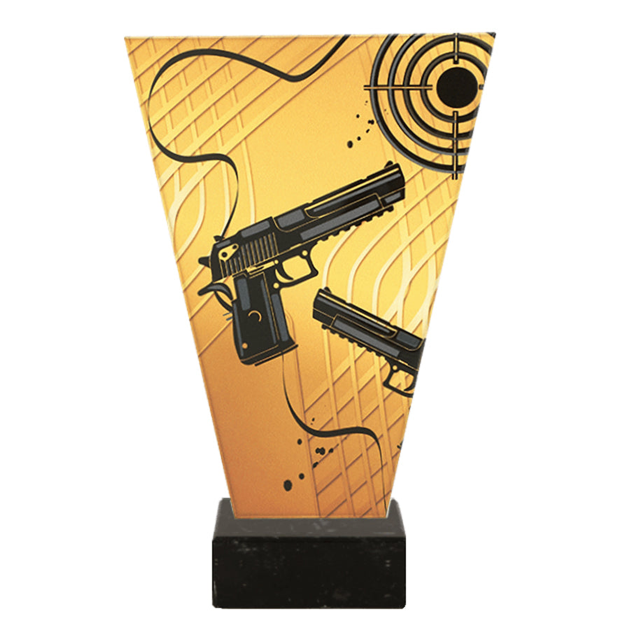 Trofeu de sticla, tir cu arma, VL1/SHO1/BK