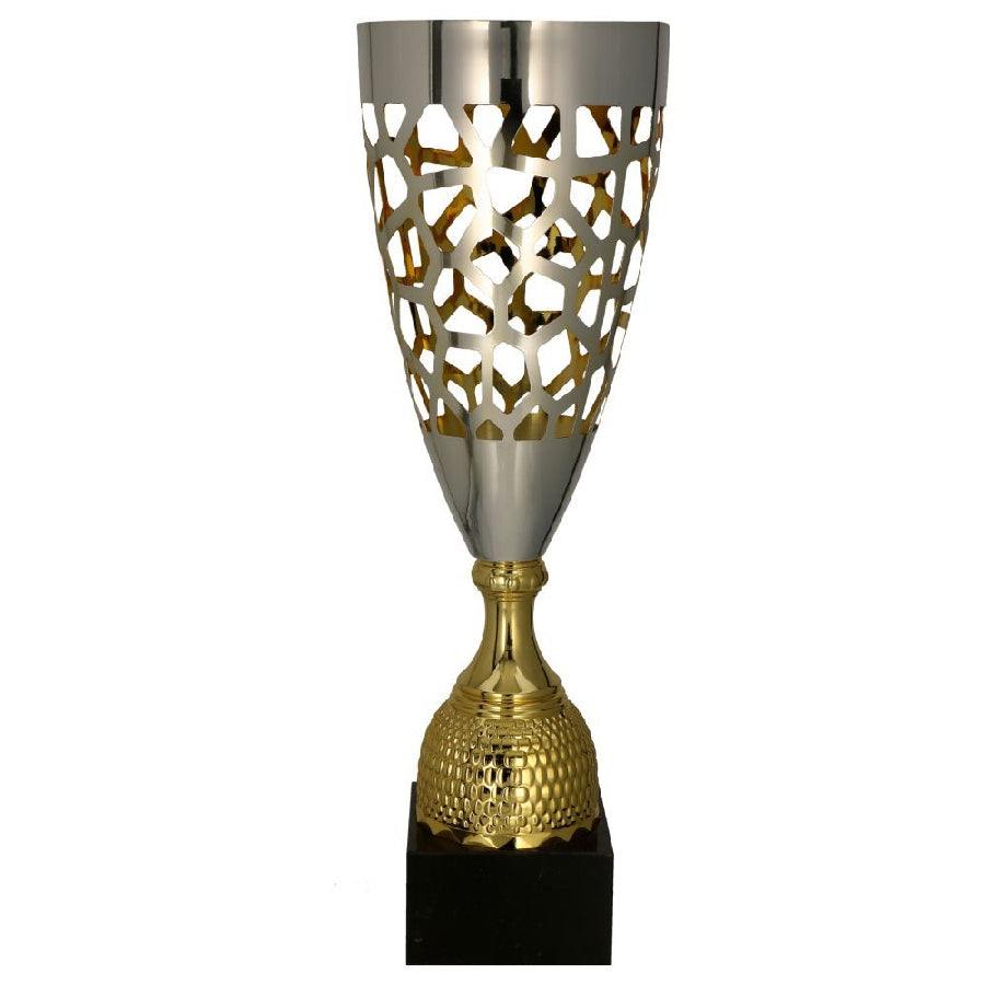 Cupa metalica argintie cu auriu, 2094