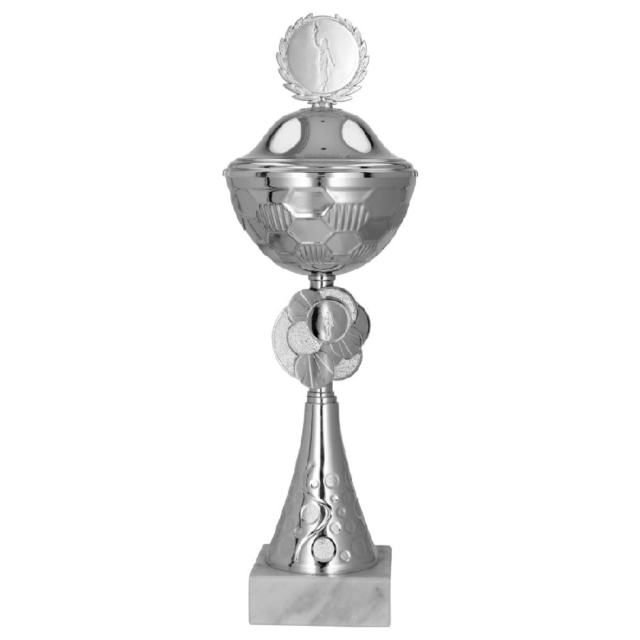 Cupa metalica argintie, cu capac, 8486/P