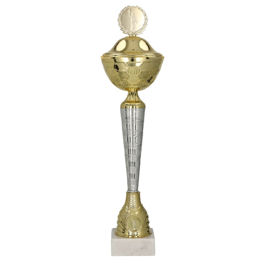 Cupa metalica aurie cu argintiu, cu capac, 9286/P