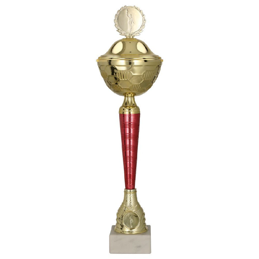 Cupa metalica aurie cu rosu, cu capac, 9290/P