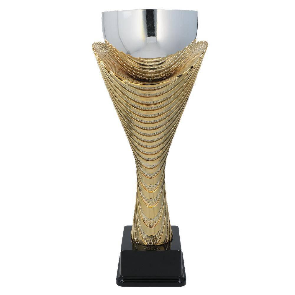 Cupa metalica aurie cu design clasic pentru premiere sportiva