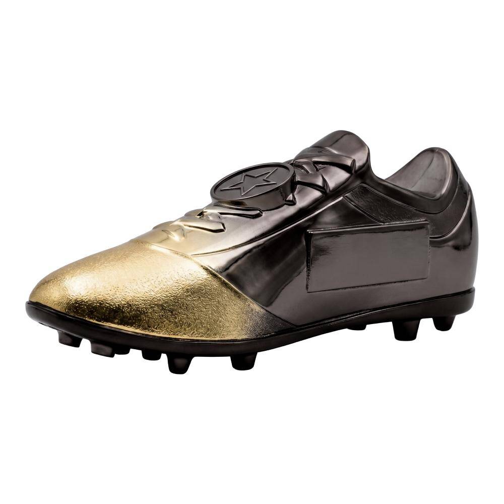 Trofeu de plastic pentru fotbal cu baza neagra si figurina aurie