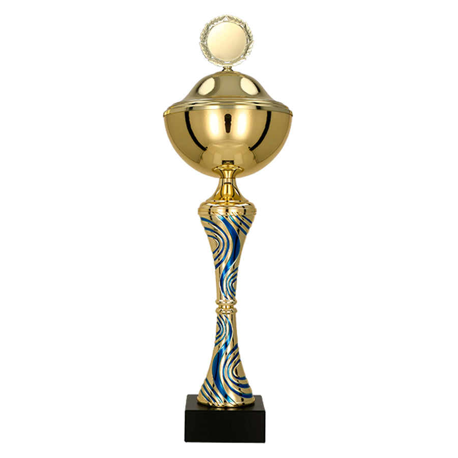 Cupa aurie cu albastru, cu capac, 8358/P