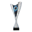 Cupa argintie din plastic pentru volei cu element decorativ minge