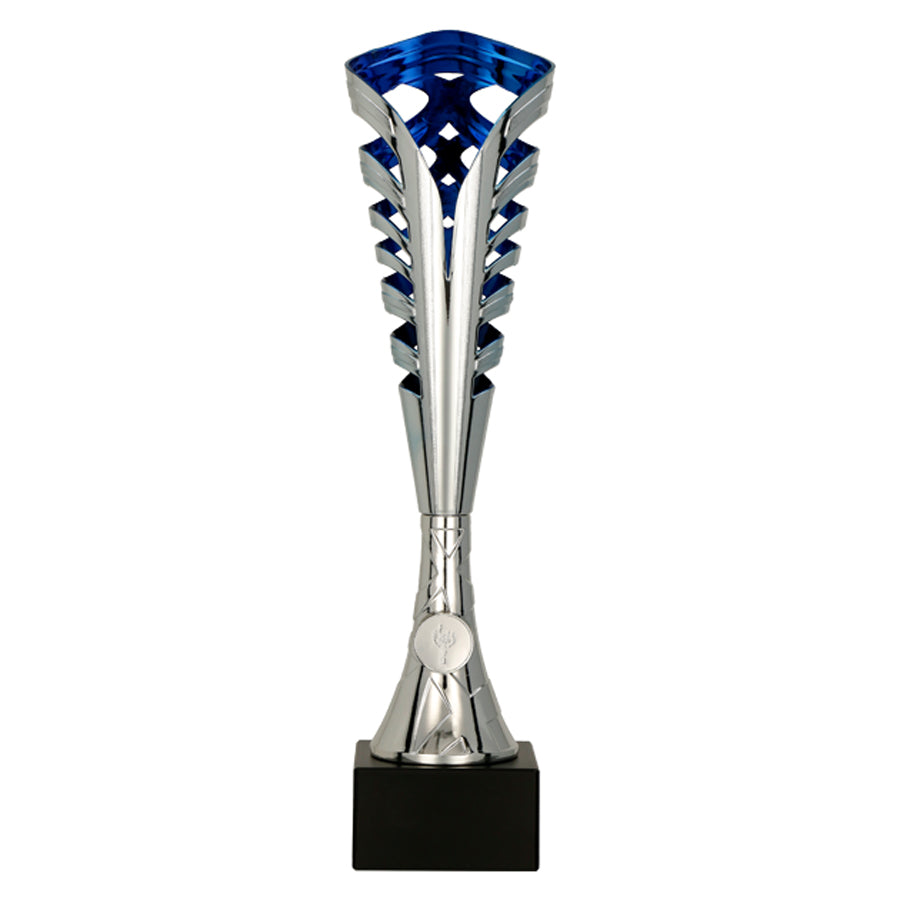 Cupa de plastic argintie cu albastru, 9233