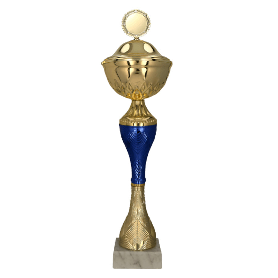 Cupa aurie cu albastru, cu capac, 9269/P