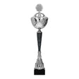Cupa metalica argintie cu negru cu capac model 9301 P