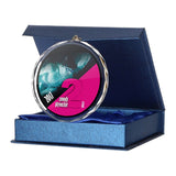 medalie argint cutie transport albastra CM002
