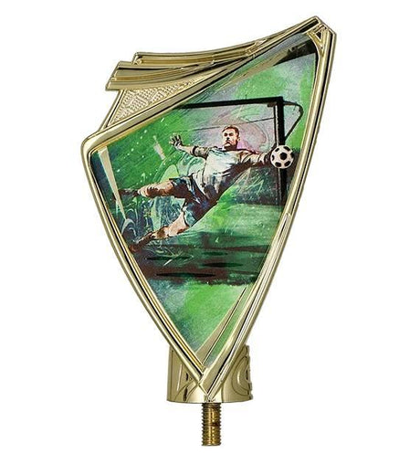 Figurina aurie fotbal 10 cm din plastic pe soclu