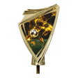 Figurina aurie din plastic reprezentand un jucator de fotbal pe soclu