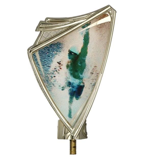 Figurina aurie din plastic reprezentand un inotator pentru trofee sportive