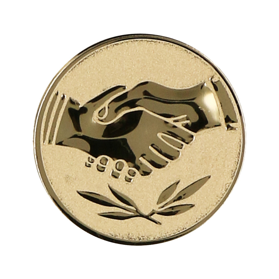 Emblema de aluminiu 25 mm, strangere de mana, D1-A42