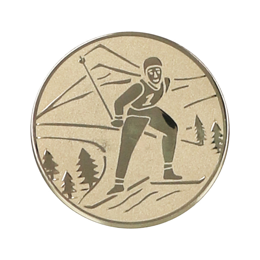 Emblema de aluminiu 25 mm, schi, D1-A94