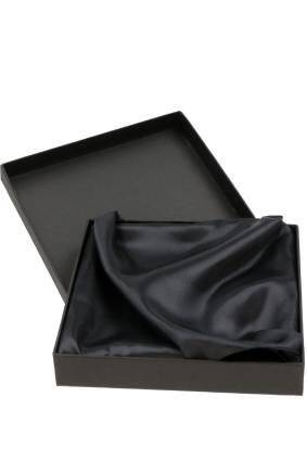 Cutie neagra pentru trofee din sticla cu interior captusit