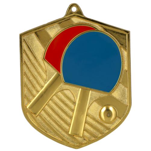 Medalie metalica pentru tenis de masa cu diametrul de 8 cm
