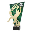 Trofeu metalic auriu cu negru pentru fotbal cu inaltimea de 33.5 cm