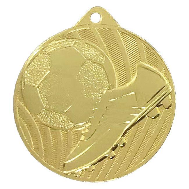 Medalie metalica rotunda cu simbol fotbal pentru premiere sportiva