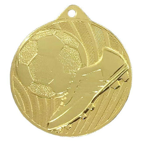 Medalie metalica rotunda cu simbol fotbal pentru premiere sportiva