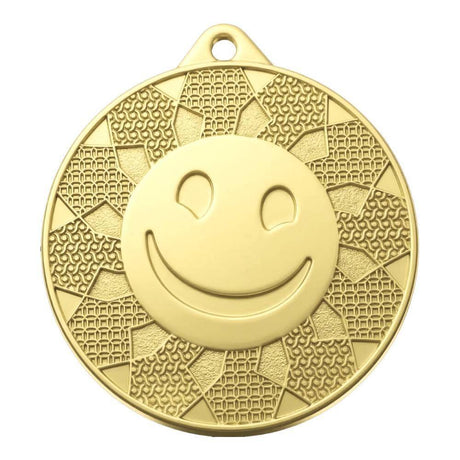 Medalie metalica aurie rotunda de 5 cm pentru premiere sportiva