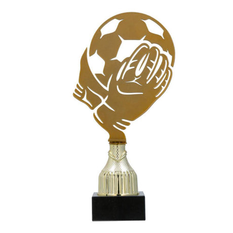 Trofeu metalic pentru fotbal cu baza din marmura 26.5 cm