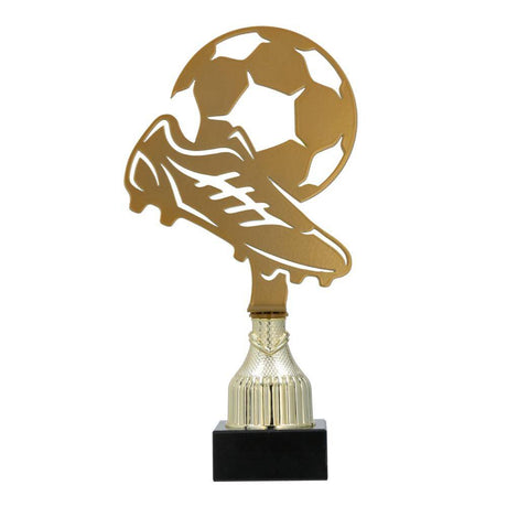 Trofeu de fotbal din metal pe baza de marmura cu inaltimea de 26.5 cm