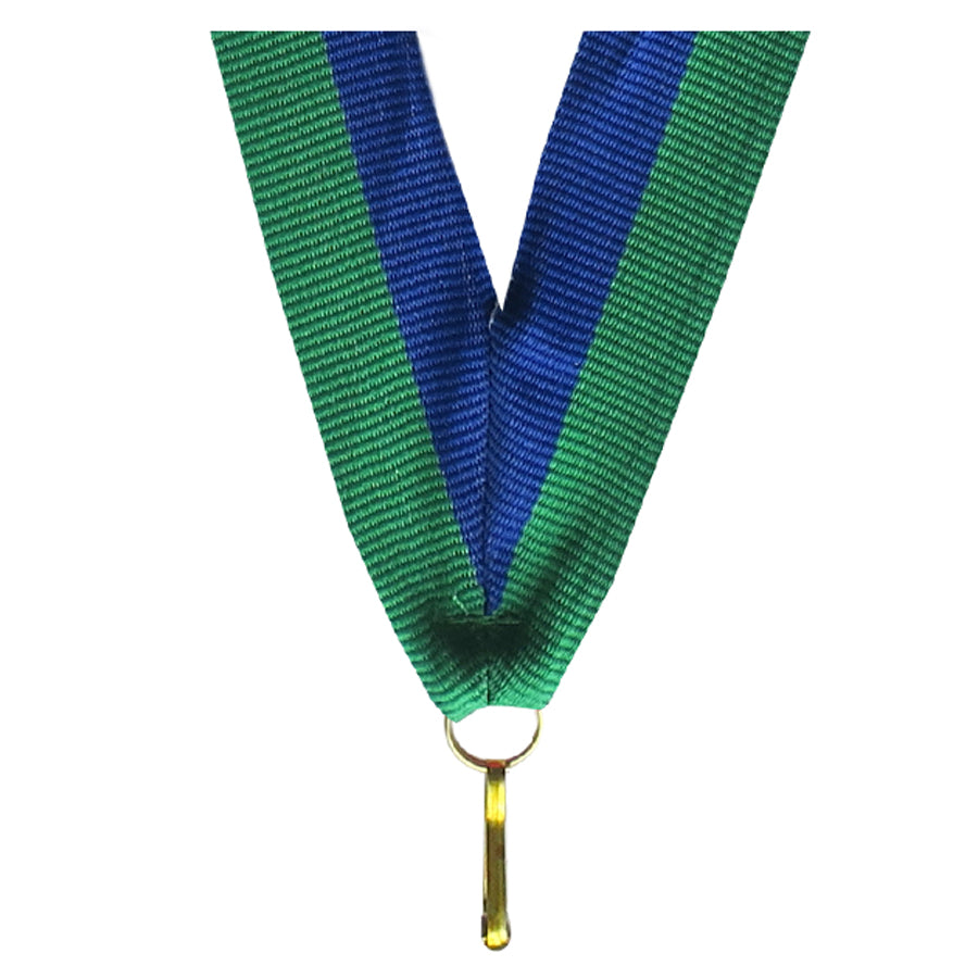 Snur medalie 22 mm, albastru-verde, V2-BL/GN