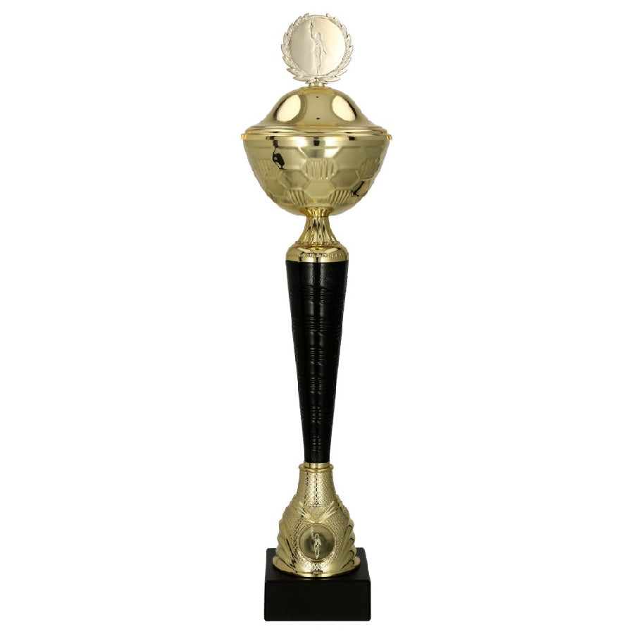 Cupa metalica aurie cu negru, cu capac, 9289/P