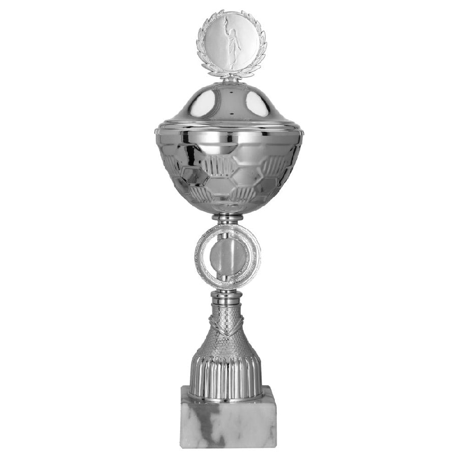 Cupa metalica argintie, cu capac, 9292/P