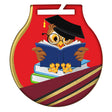 Medalie metalica aurie pentru educatie cu snur si cutie prezentare