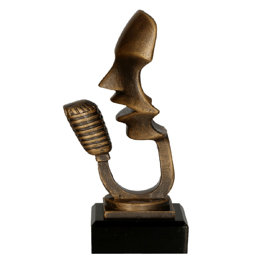 trofeu figurina din rasina microfon masca teatru RFST3048 BR
