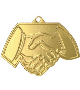 medalie din sticlă handshake auriu MGM47050 G