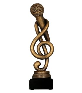 trofeu figurină din rășină microfon cheia sol