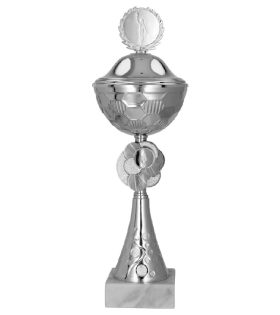 Cupa metalica argintie, cu capac, 8486/P