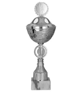 Cupa metalica argintie, cu capac, 9292/P