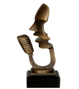 trofeu figurina din rasina microfon masca teatru RFST3048 BR
